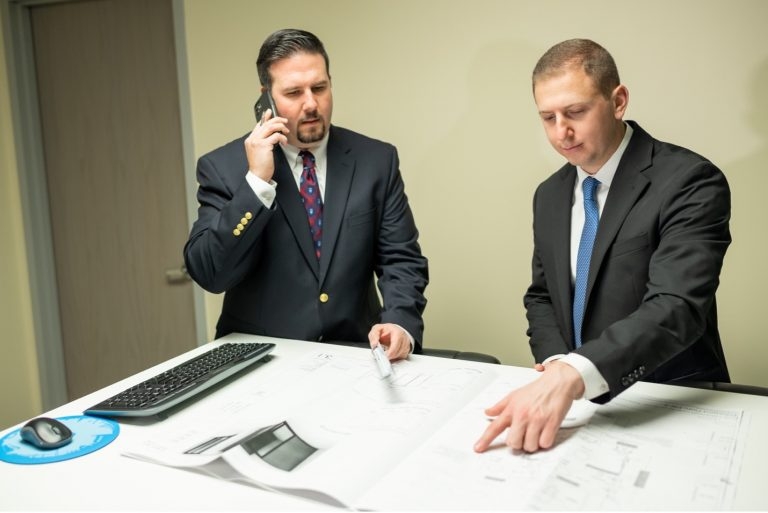 CVBS Team reviewing plans