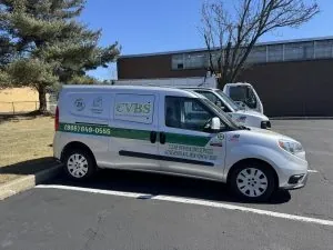 CVBS van parked in parking lot