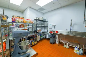 Professionally cleaned bagel shop kitchen